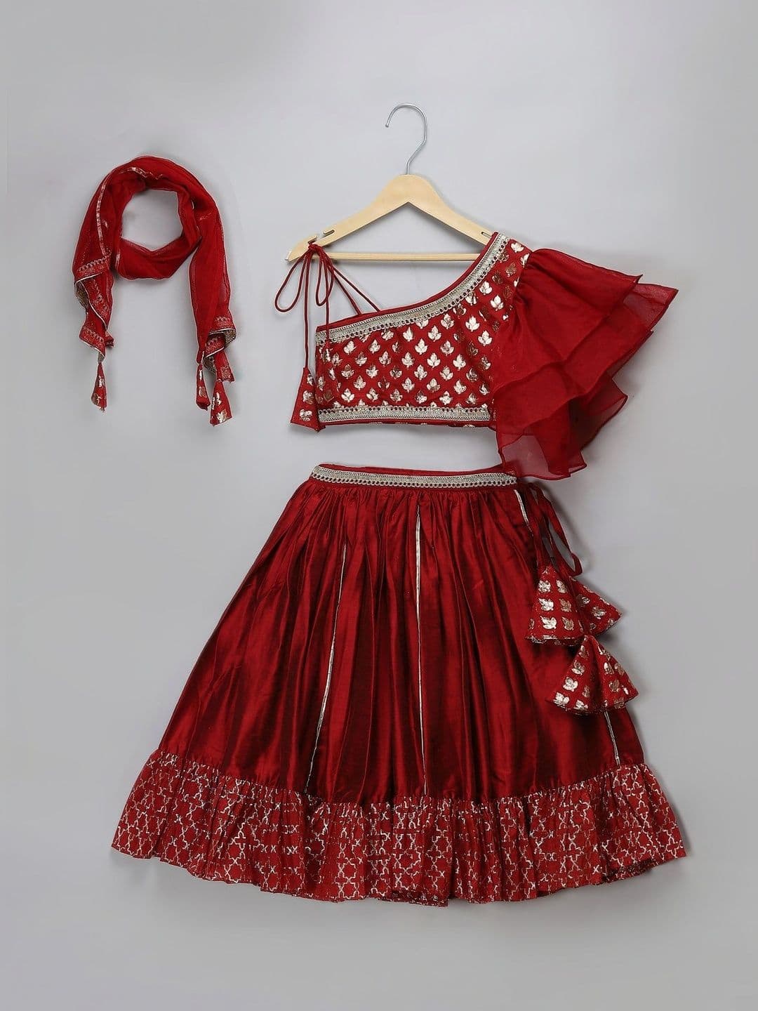 The Little Tales Girls Embellished Ready to Wear Lehenga & Blouse With Dupatta - view 1