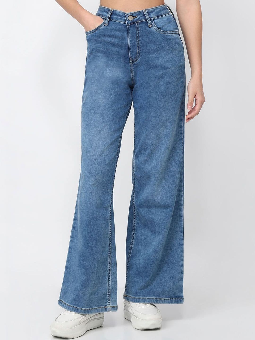 Kraus Jeans Women Wide Leg High-Rise Light Fade Jeans - view 1