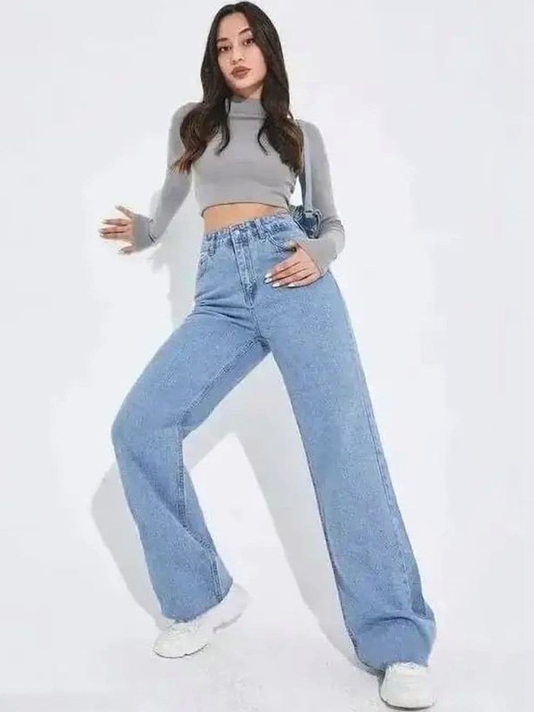 Mast & Harbour Women Wide Leg High-Rise Light Fade Stretchable Jeans - view 1