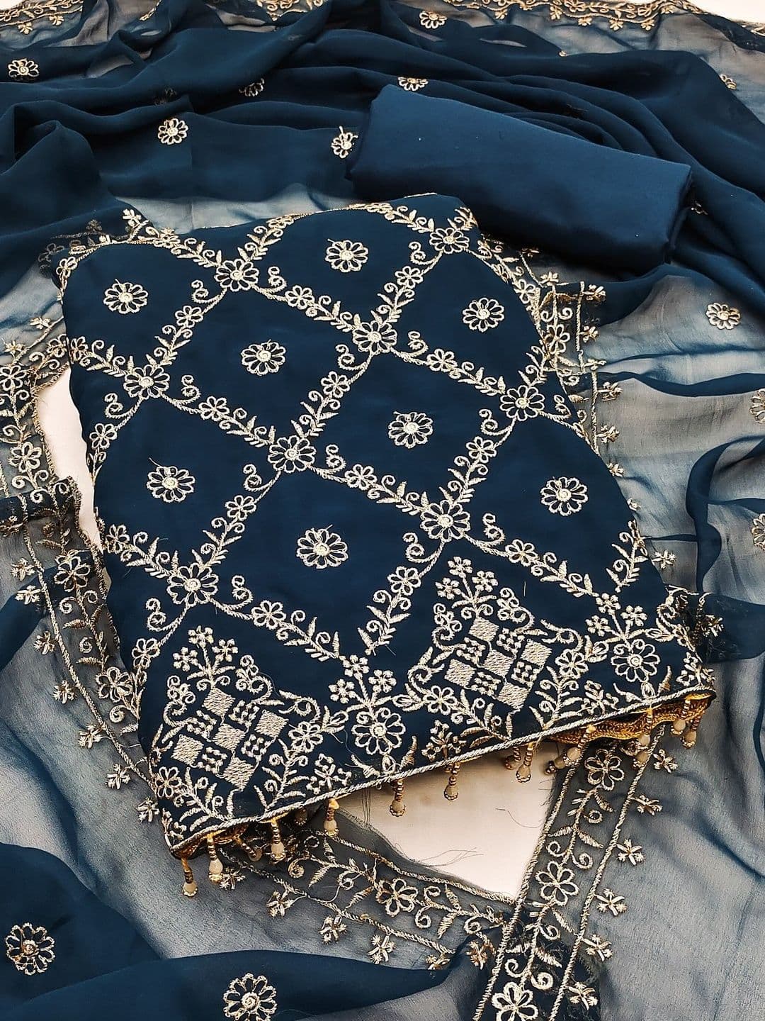 Dhaaga Ghar Embroidered Unstitched Dress Material - view 1
