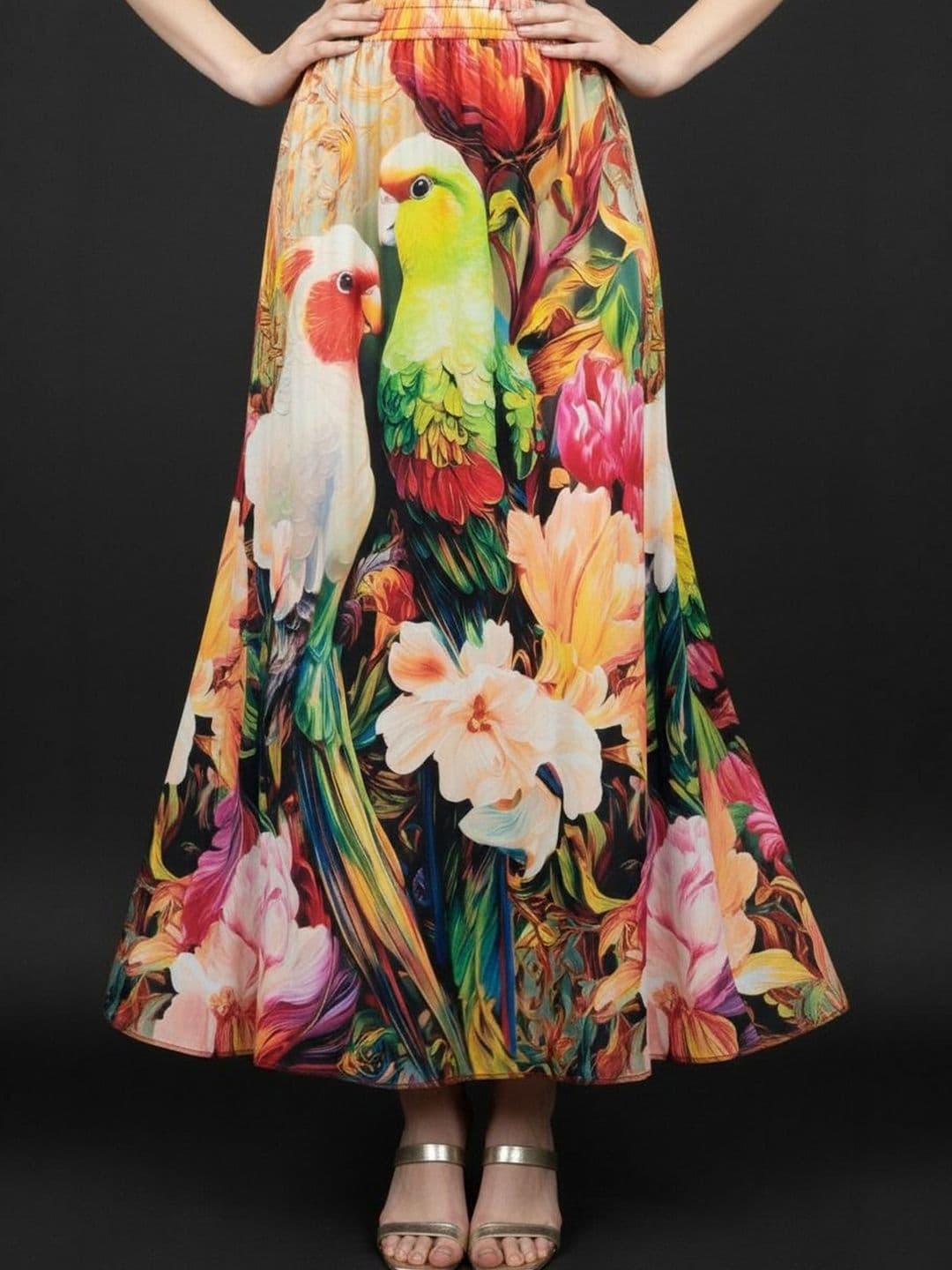 Vagisha Women Abstract Maxi Flared Skirt - view 1