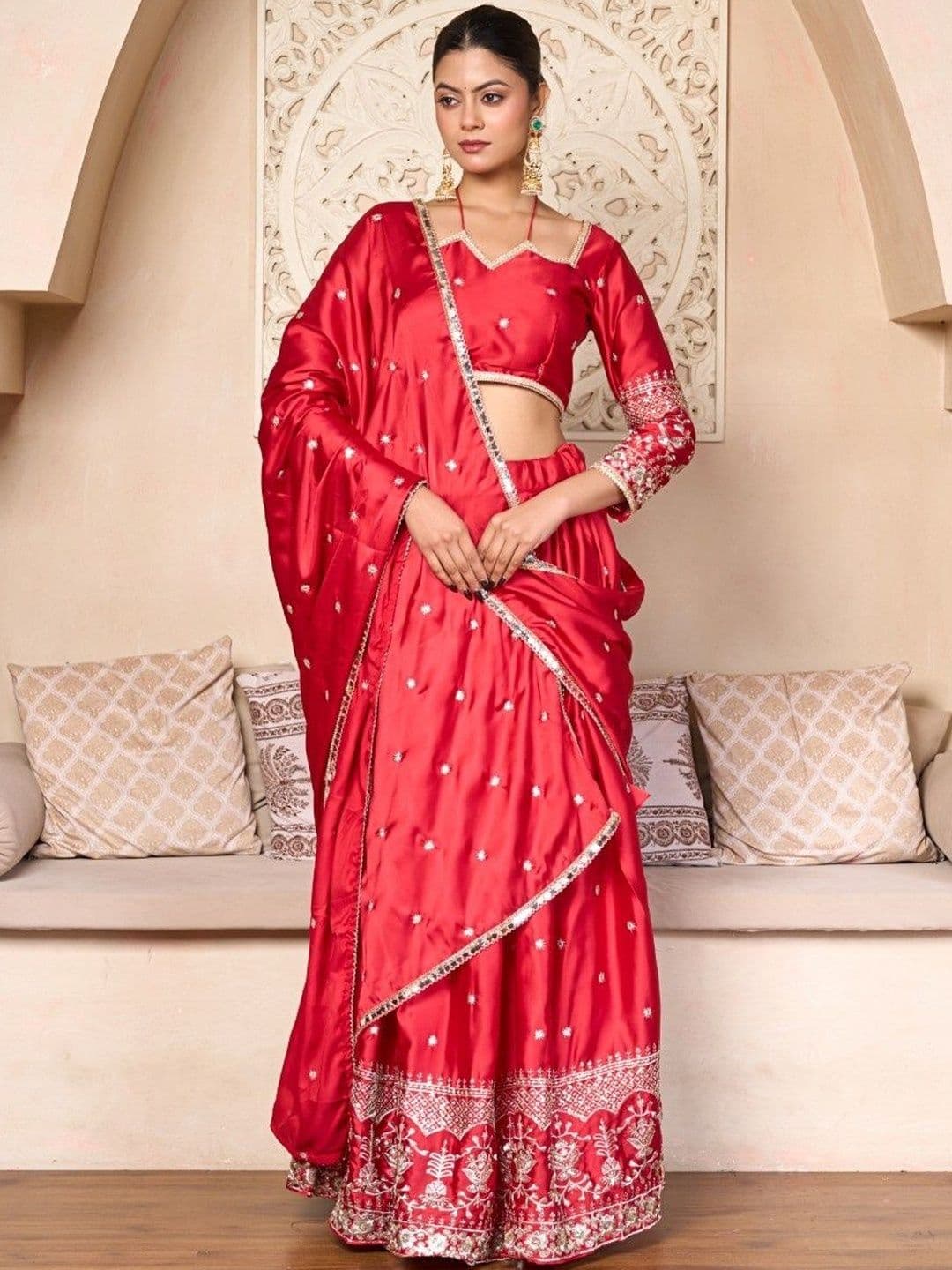 Futra Gabha Embellished Ready To Wear Lehenga & Blouse With Dupatta - view 1