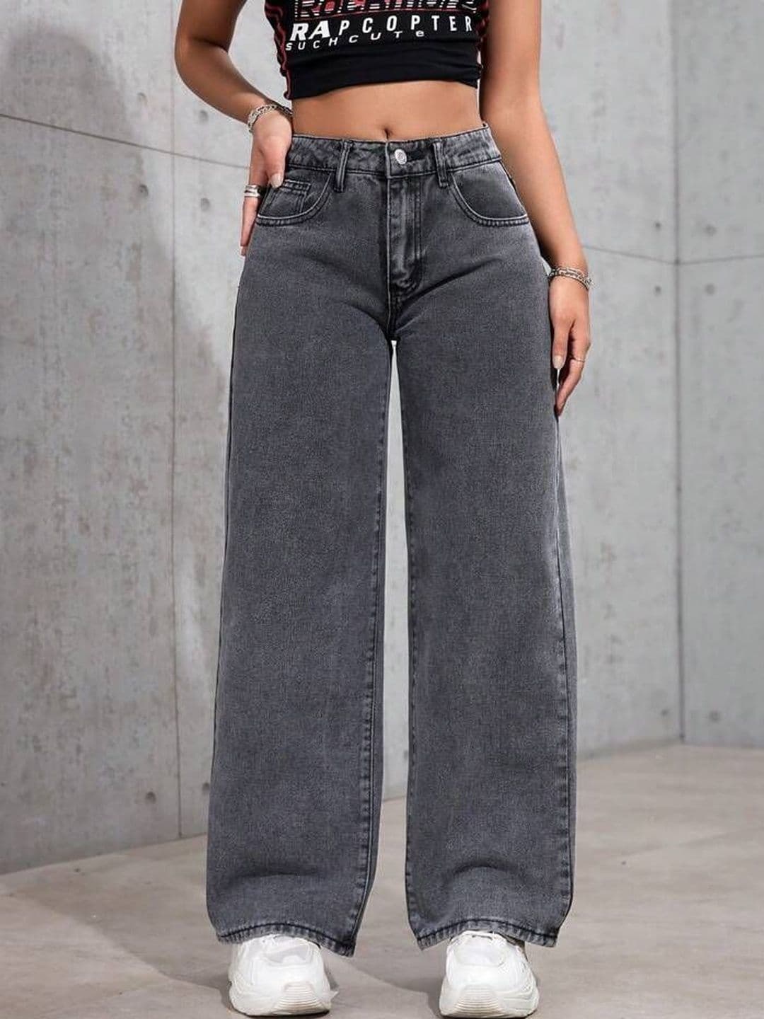 Mast & Harbour Women Wide Leg High-Rise Light Fade Stretchable Jeans - view 1