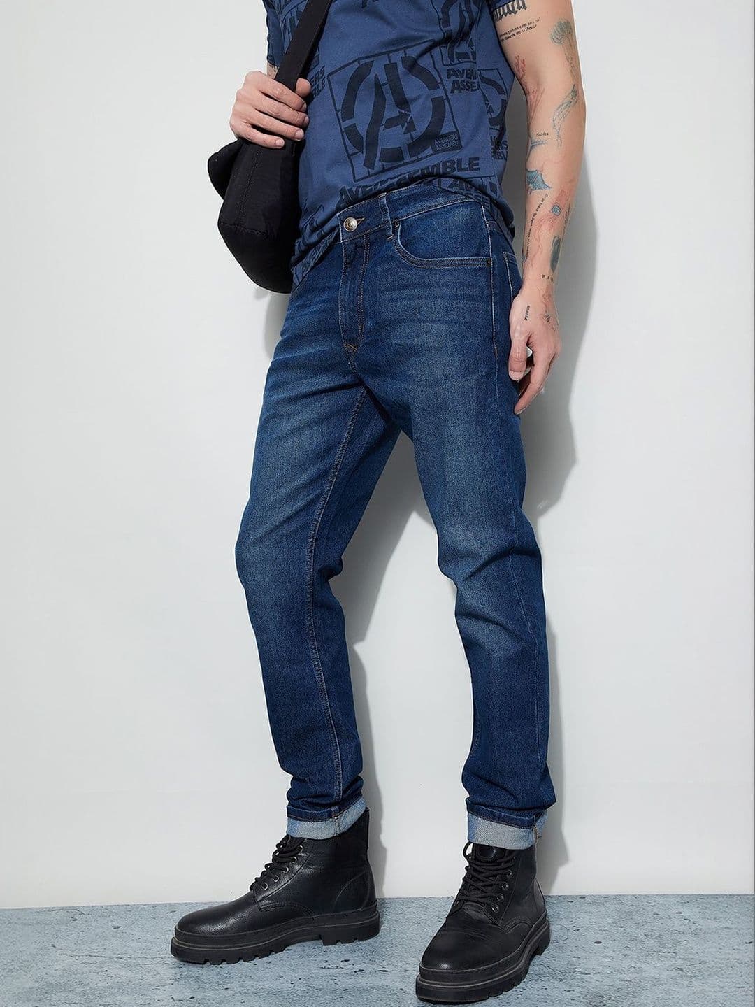 Fame Forever by Lifestyle Men Regular Fit Mid-Rise Light Fade Jeans - view 1