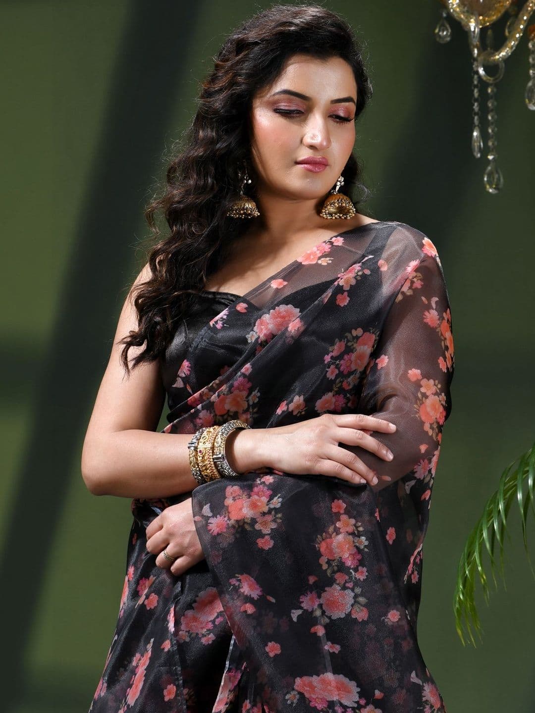 DESH BIDESH Floral Organza Saree - view 1