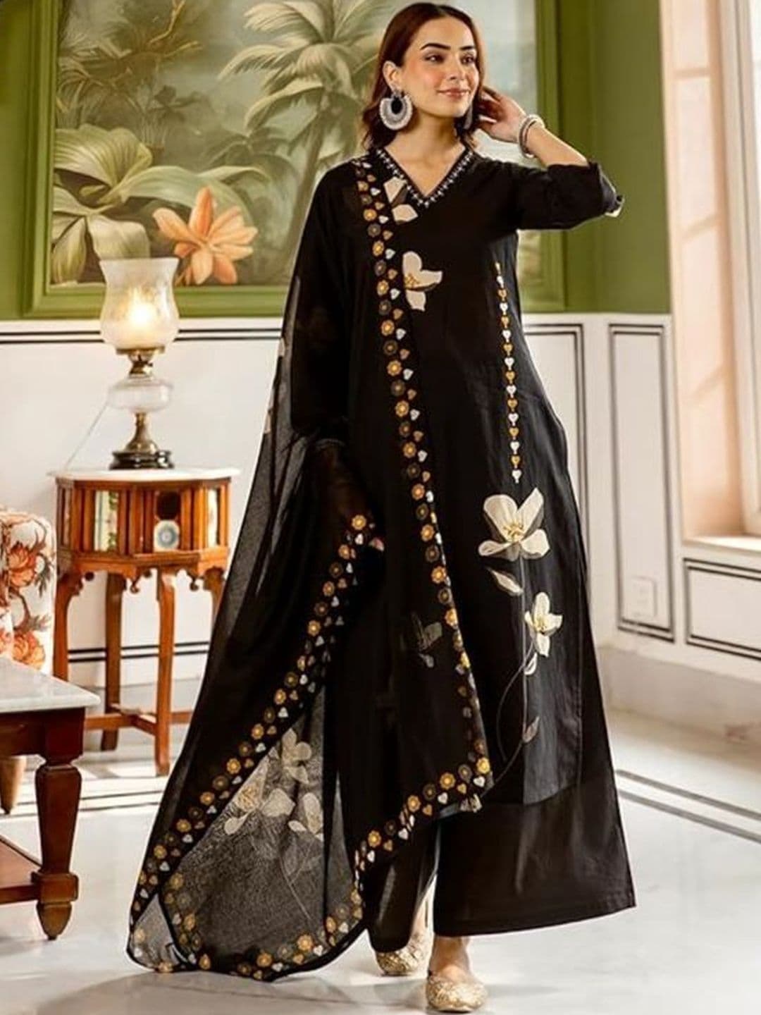 MYRIE Women Floral Printed Regular Kurta with Palazzos & With Dupatta - view 1