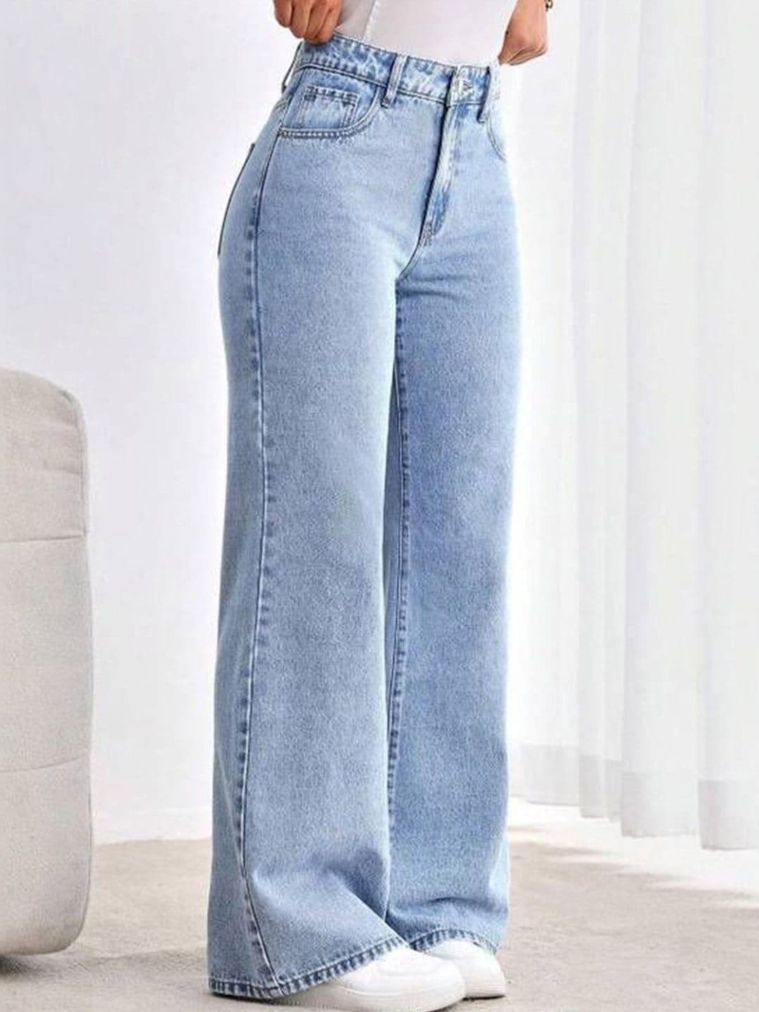 Mast & Harbour Women Wide Leg High-Rise Light Fade Stretchable Jeans - view 1