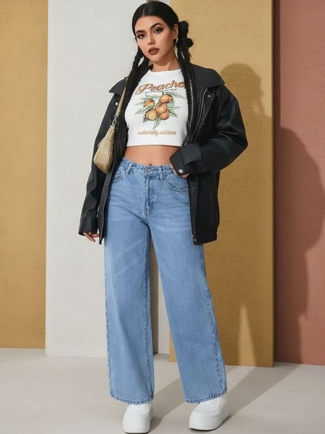 Mast & Harbour Women Wide Leg High-Rise Light Fade Stretchable Jeans - view 1