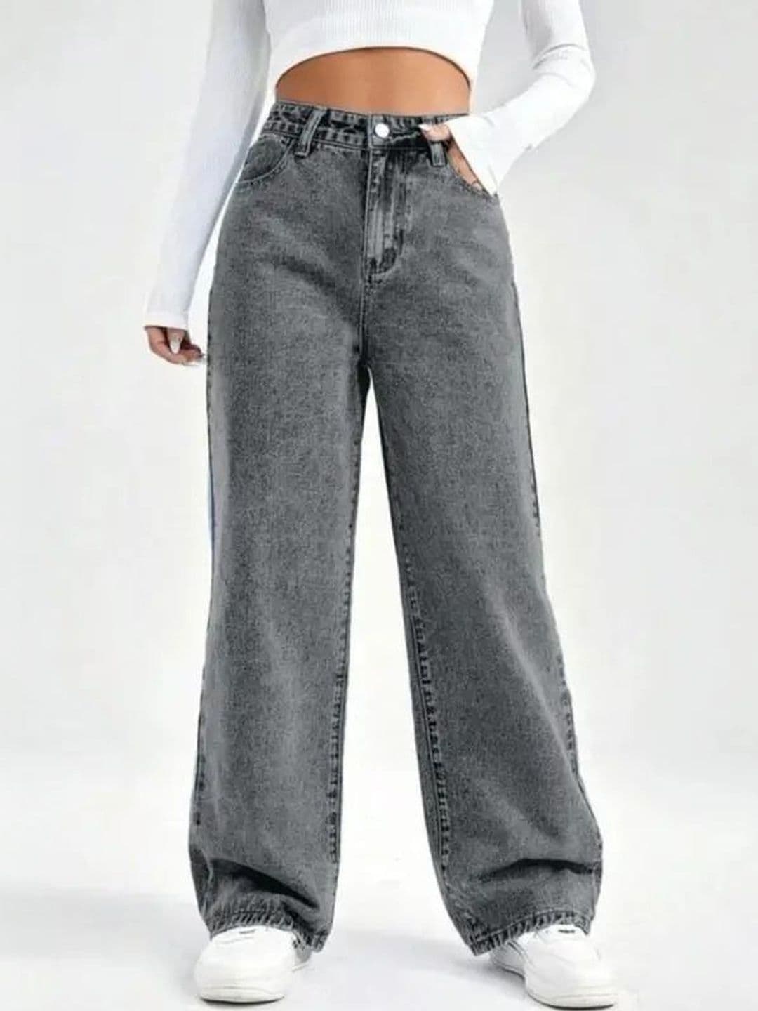 Mast & Harbour Women Wide Leg High-Rise Light Fade Stretchable Jeans - view 1
