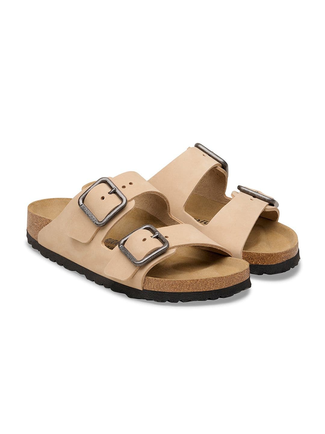 Birkenstock Arizona Unisex Regular Width Beige Leather Sandal - view 1