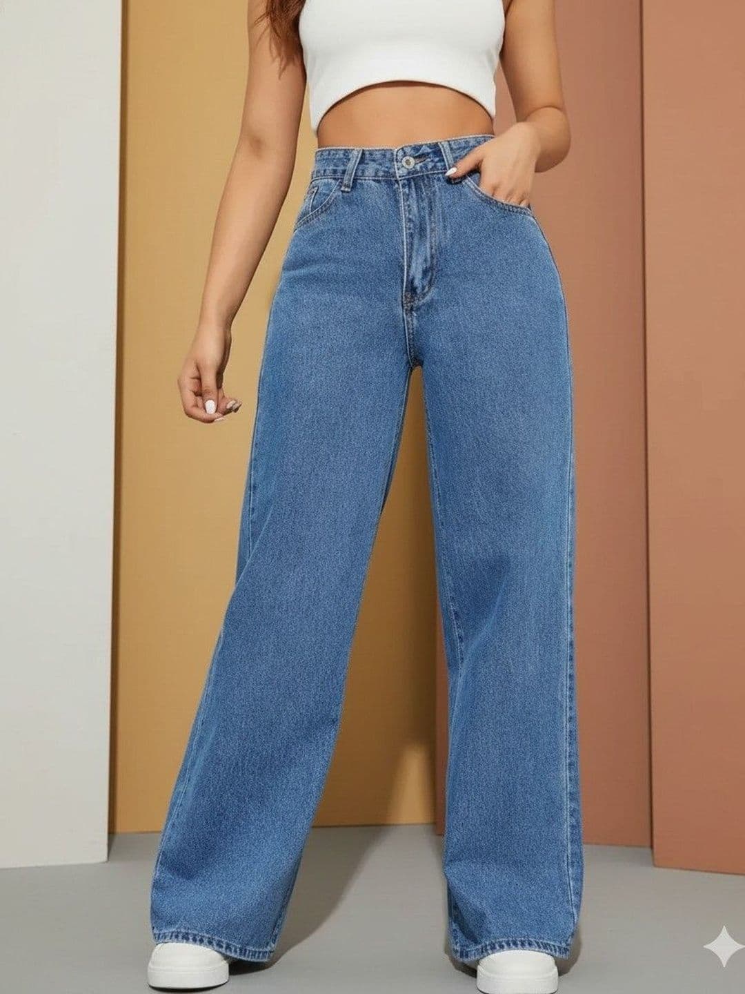 Mast & Harbour Women Wide Leg High-Rise Stretchable Jeans - view 1
