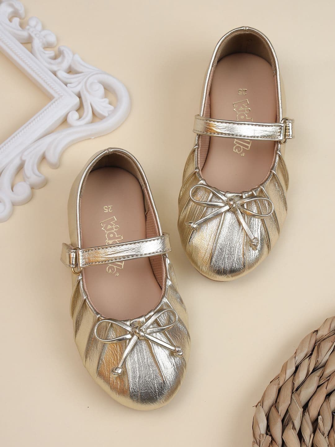 Kids Ville Girls Printed Round Toe Buckle Ballerinas - view 1