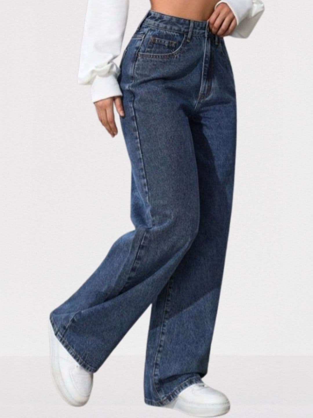 Mast & Harbour Women Wide Leg High-Rise Light Fade Stretchable Jeans - view 1