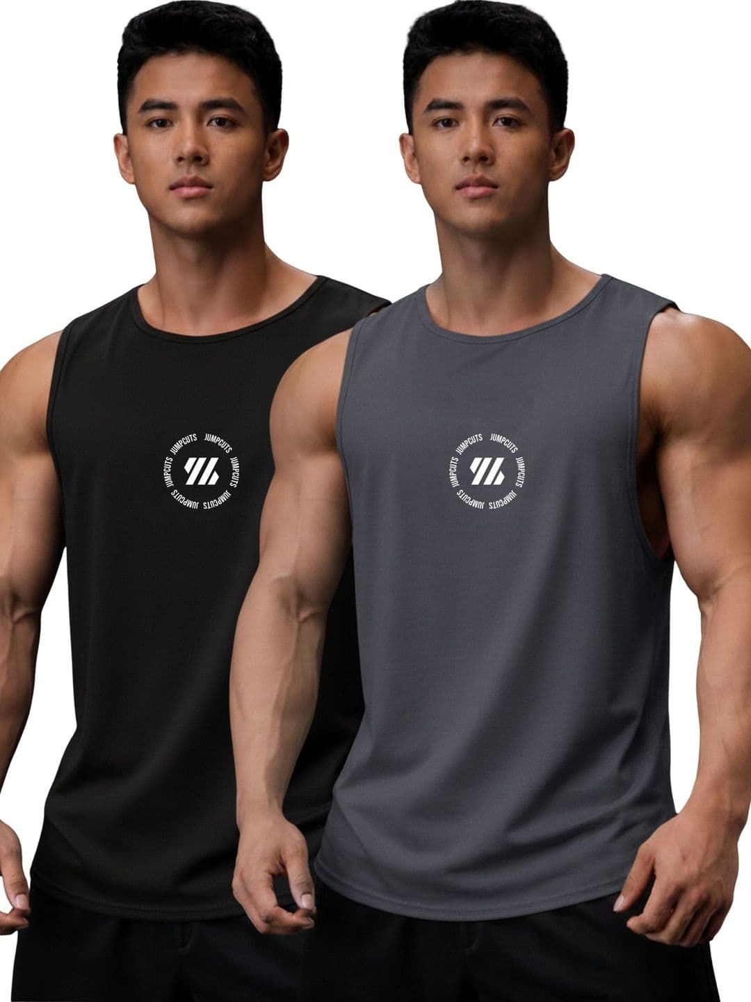 JUMPCUTS Pack of 2 Printed Gym Vest - view 1