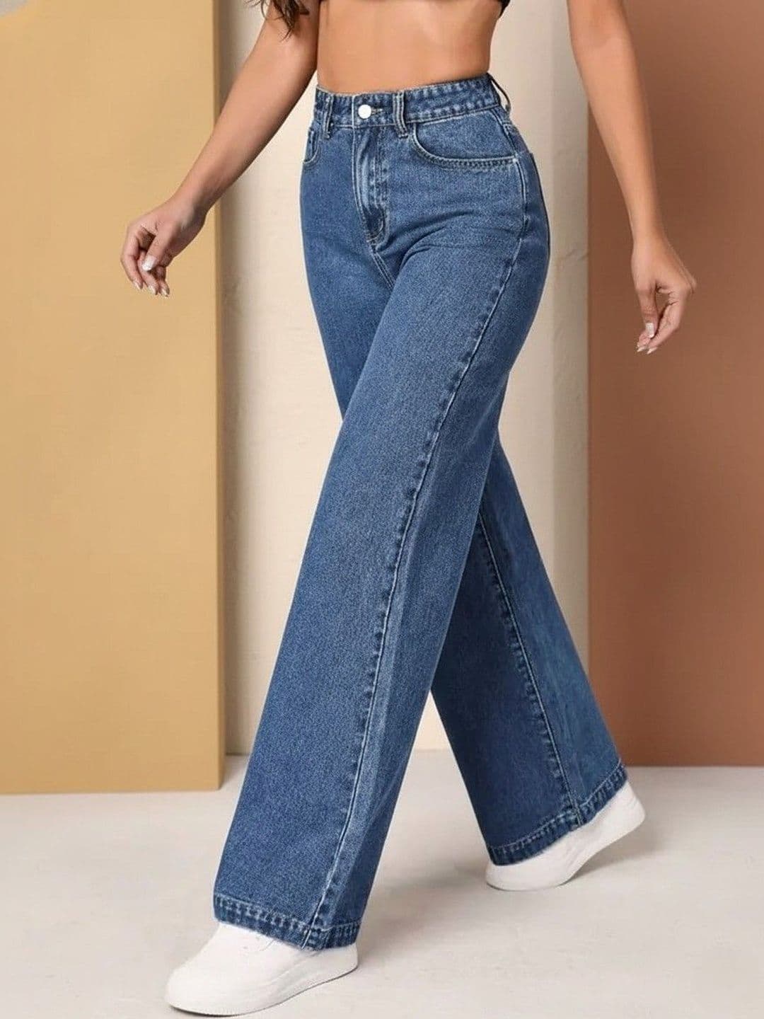 Mast & Harbour Women Wide Leg High-Rise Stretchable Jeans - view 1