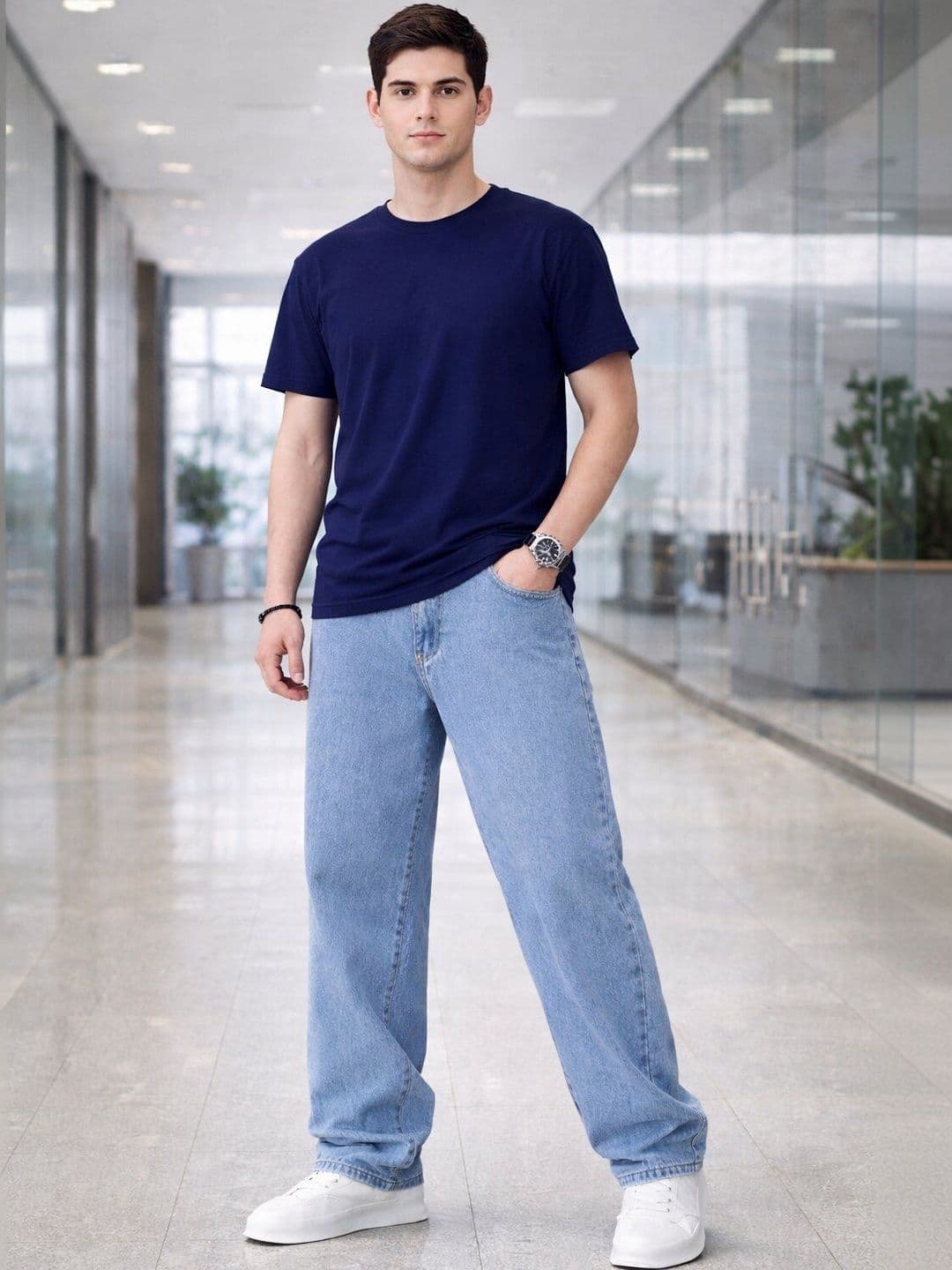 Encrypt Men High-Rise Light Fade Stretchable Jeans - view 1