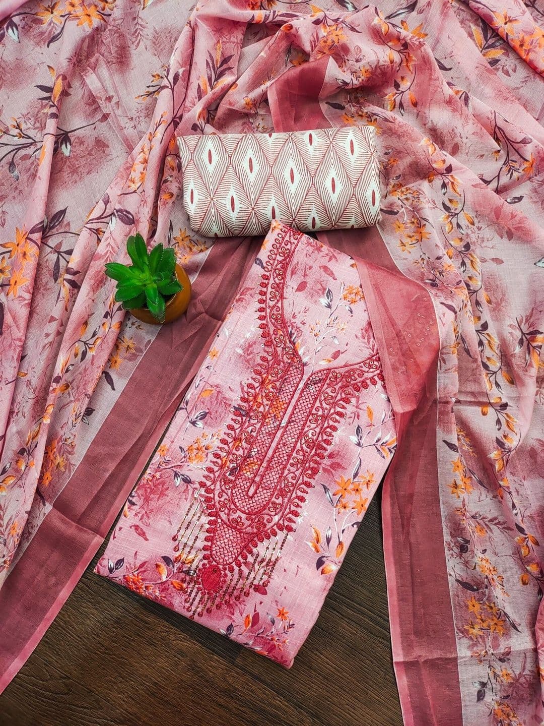 Dhaaga Ghar Printed Pure Cotton Unstitched Dress Material - view 1