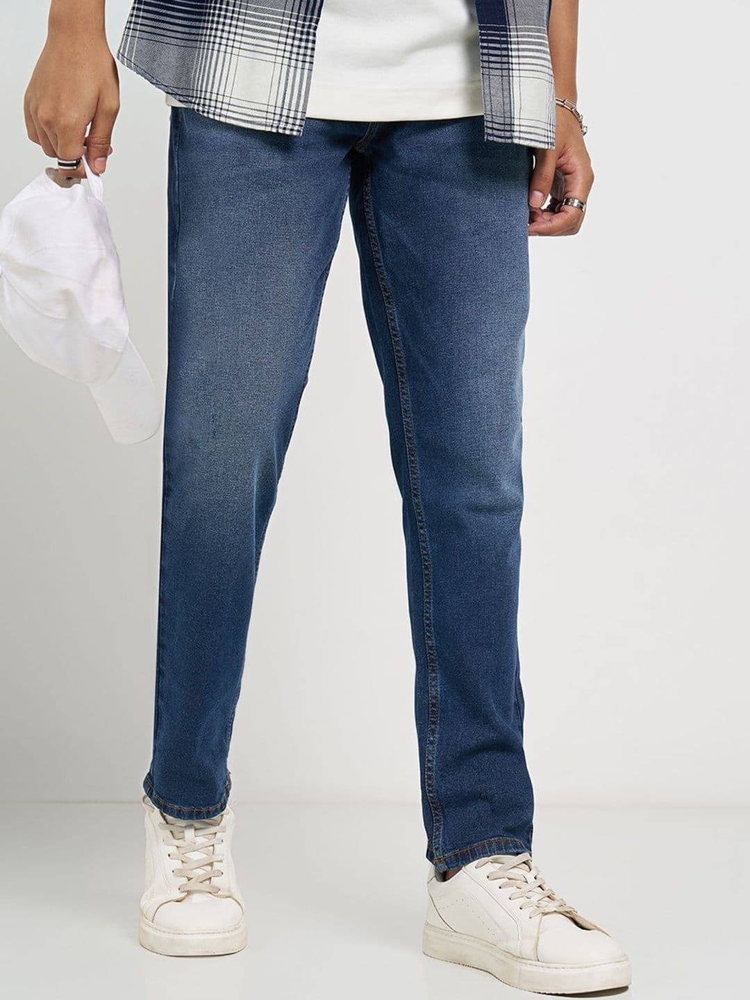 SF JEANS by Pantaloons Men Slim Fit Mid-Rise Light Fade Jeans - view 1