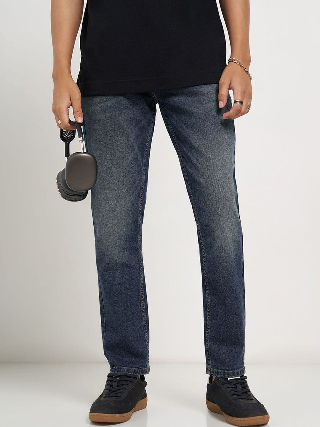 SF JEANS by Pantaloons Men Slim Fit Mid-Rise Light Fade Jeans - view 1