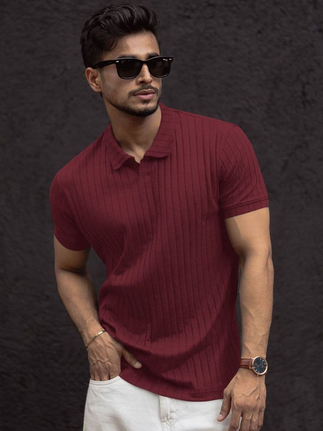HAPPY KHAJANA Men Polo Collar T-shirt - view 1