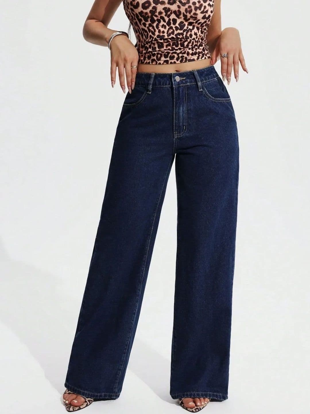 Kotty Women Classic Wide Leg High-Rise Stretchable Jeans - view 1