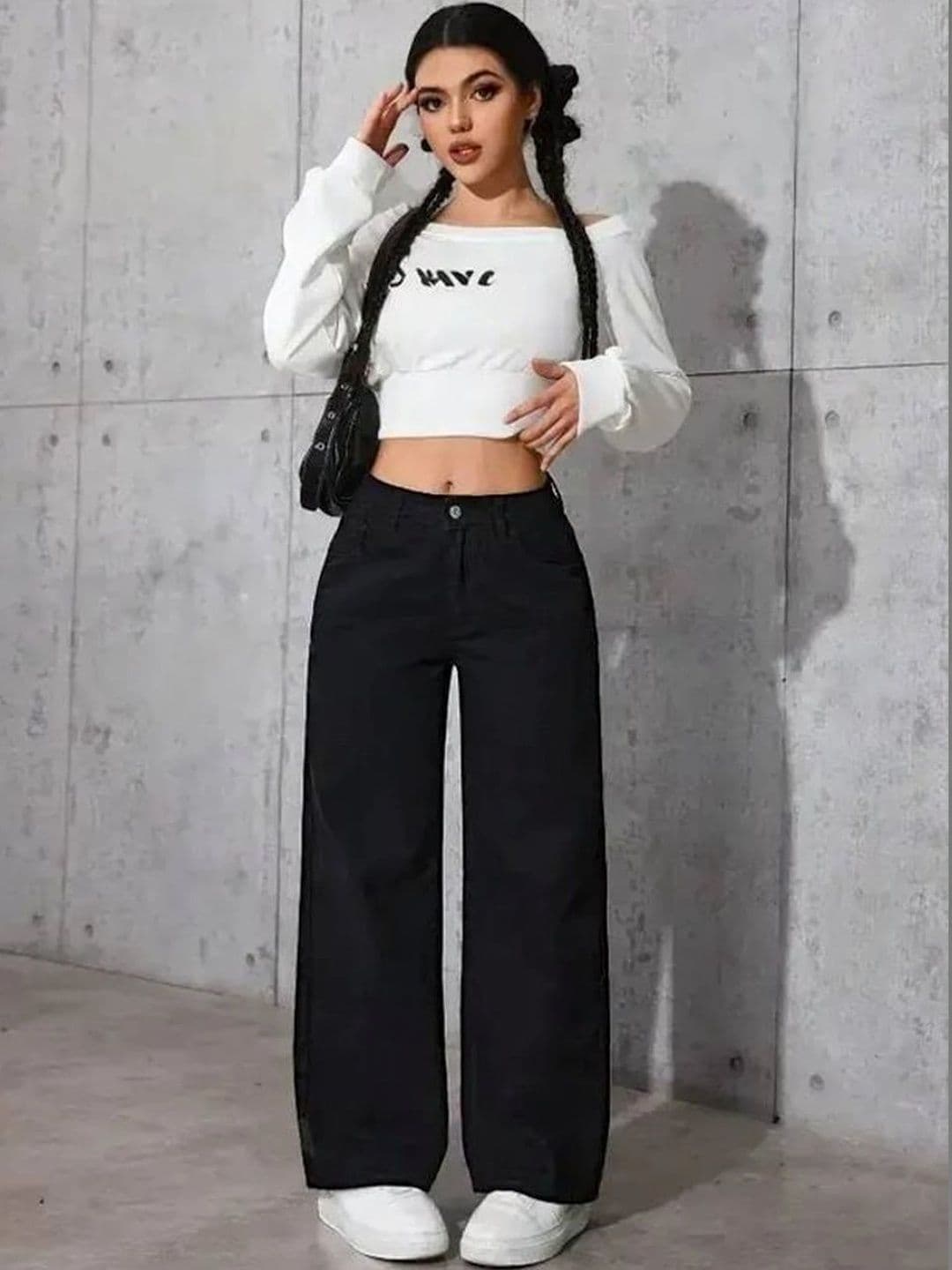 SENDIPO Women Smart Wide Leg High-Rise Stretchable Jeans - view 1