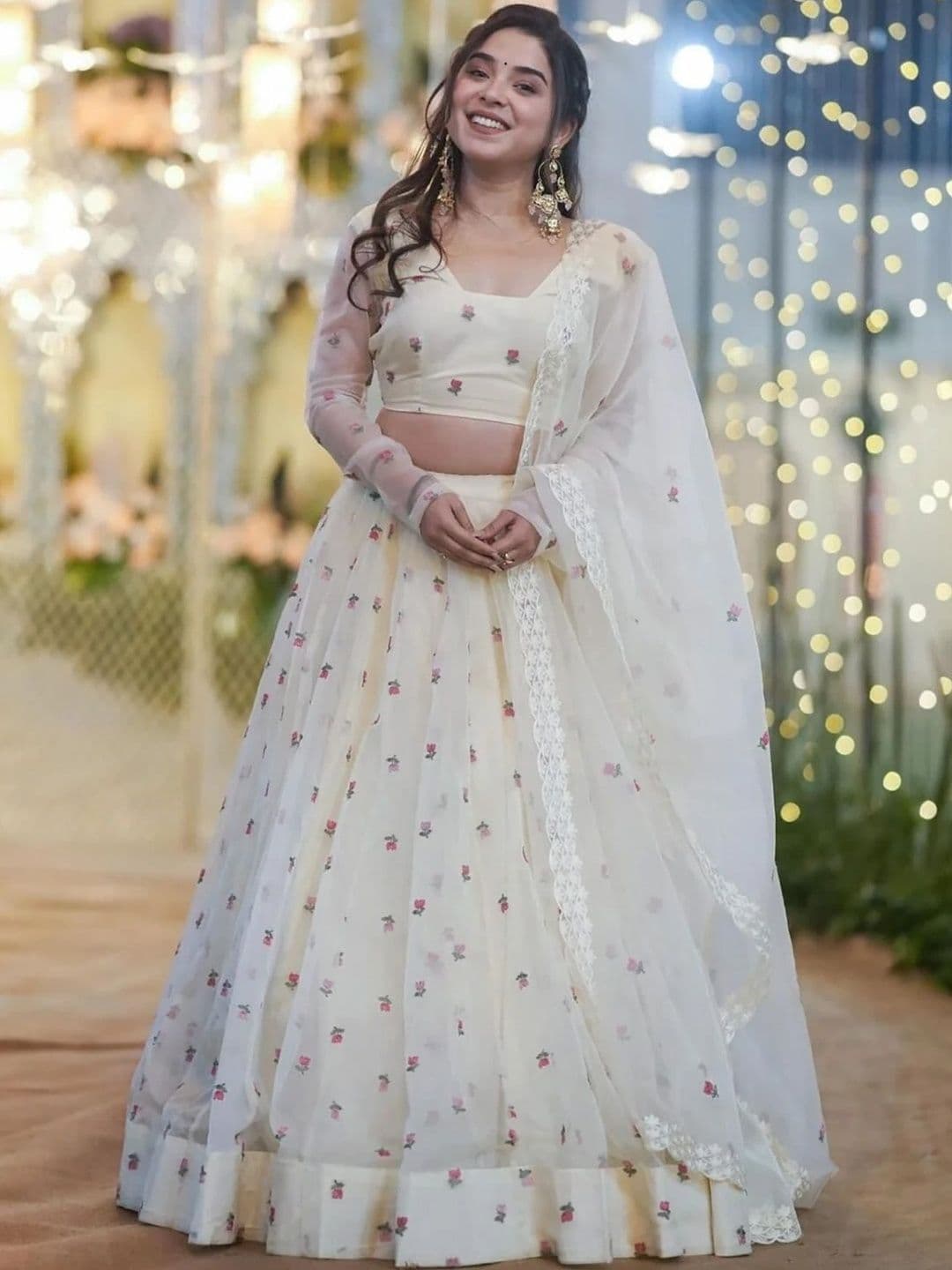 SIDDESHWARY FAB Embroidered Semi-Stitched Lehenga & Blouse With Dupatta - view 1