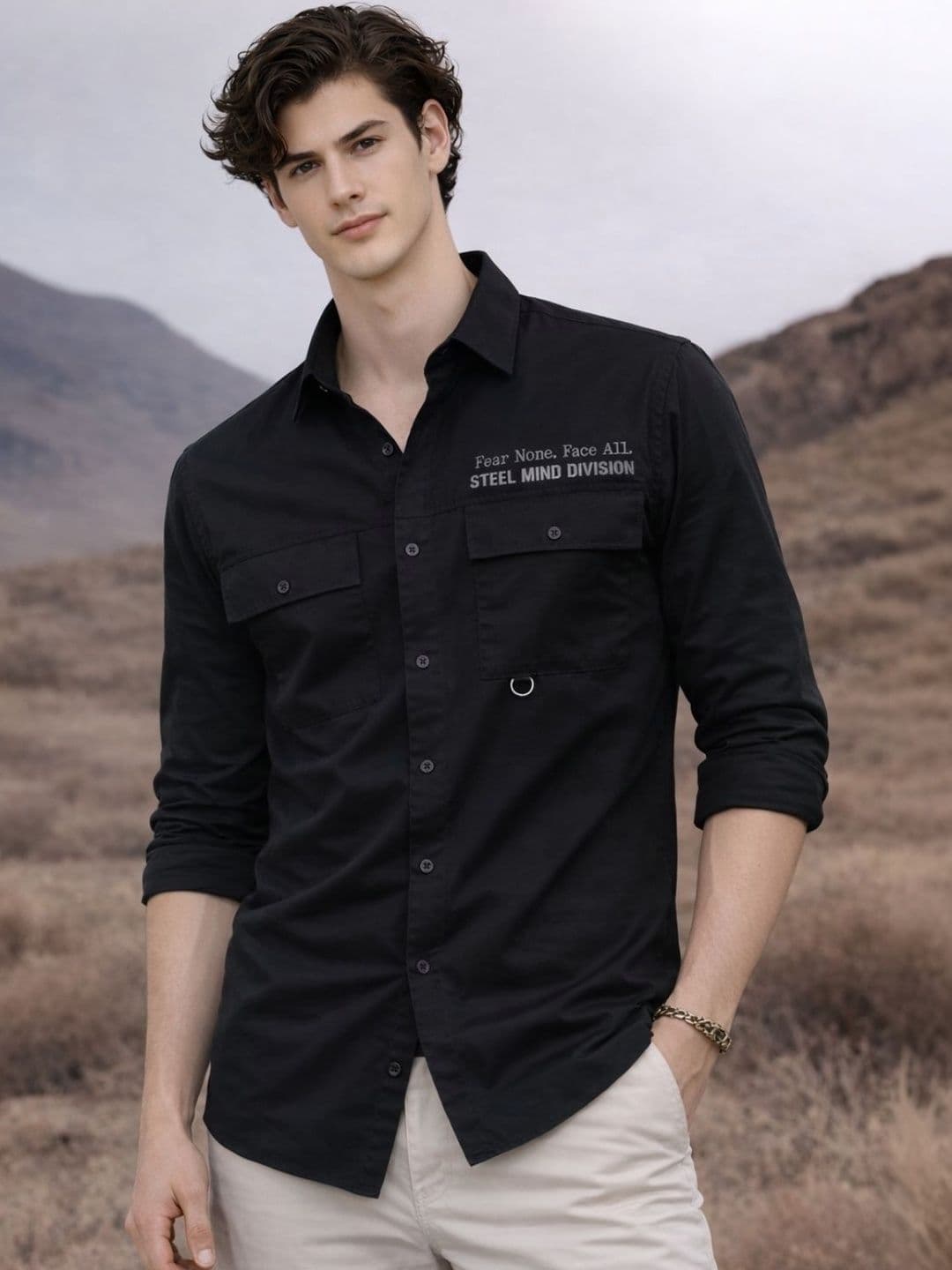 ADRO Classic Printed Cotton Twill Cargo Shirt - view 1