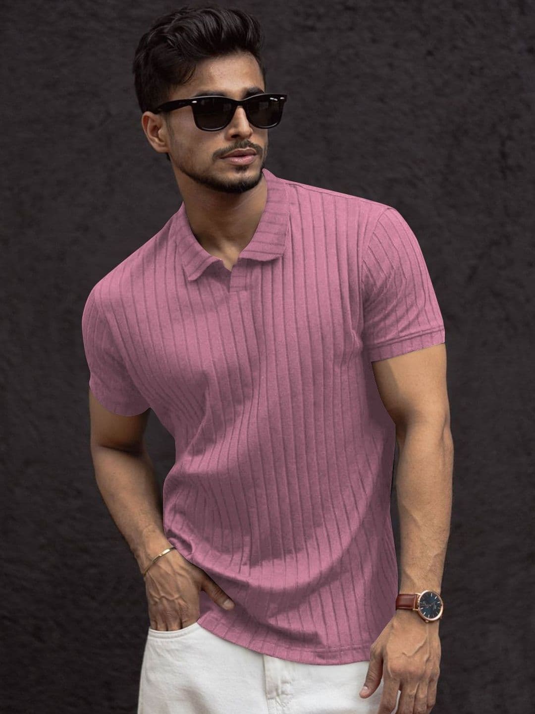HAPPY KHAJANA Men Polo Collar T-shirt - view 1