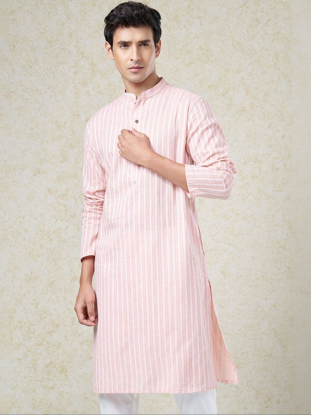 indus route by Pantaloons Men Thread Work Anarkali Kurta - view 1