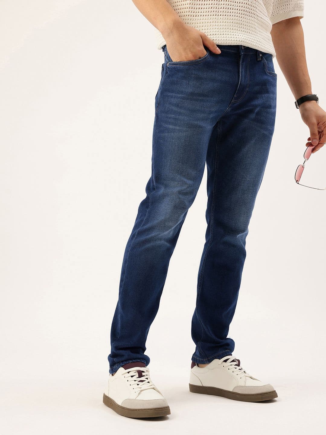 Nautica Men Slim Fit Mid-Rise Light Fade Stretchable Jeans - view 1