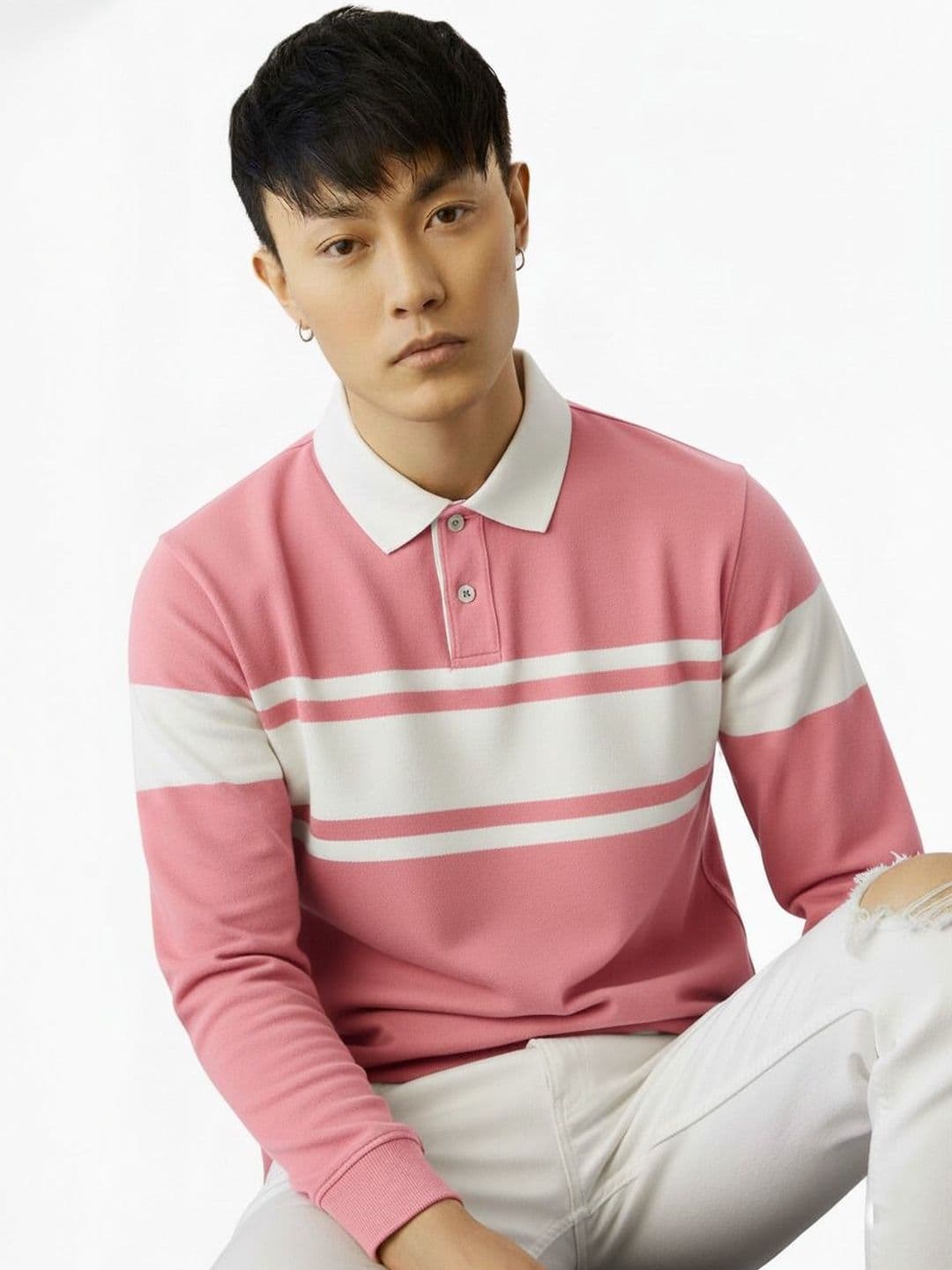 R.Code by The Roadster Life Co. Men Colourblocked Polo Collar T-shirt - view 1