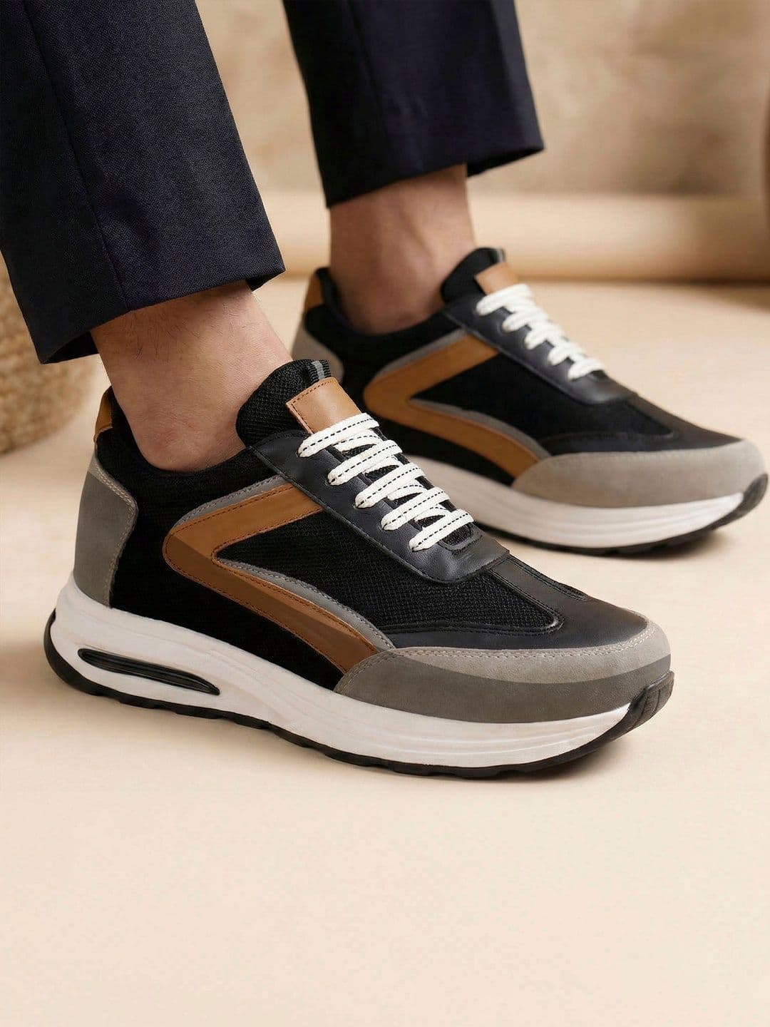 Bxxy Men 3.5 Inch Hidden Height Increassing Sports High-Top Lace-Up Shoes - view 1