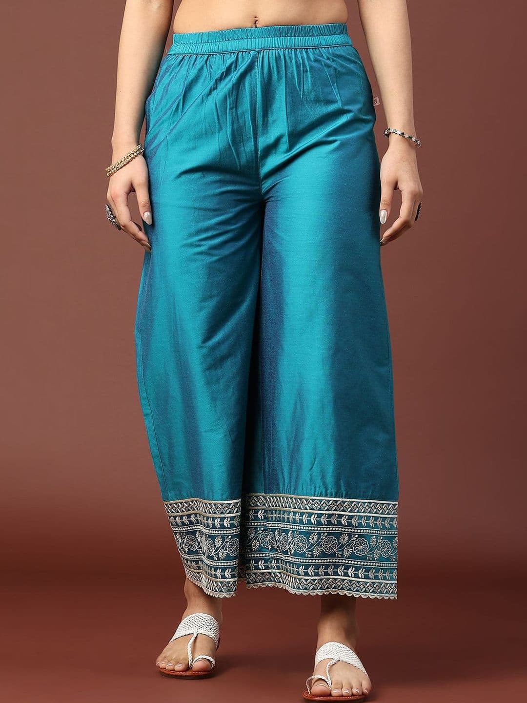 V-Mart Women Ethnic Motifs Embroidered Ethnic Palazzos - view 1