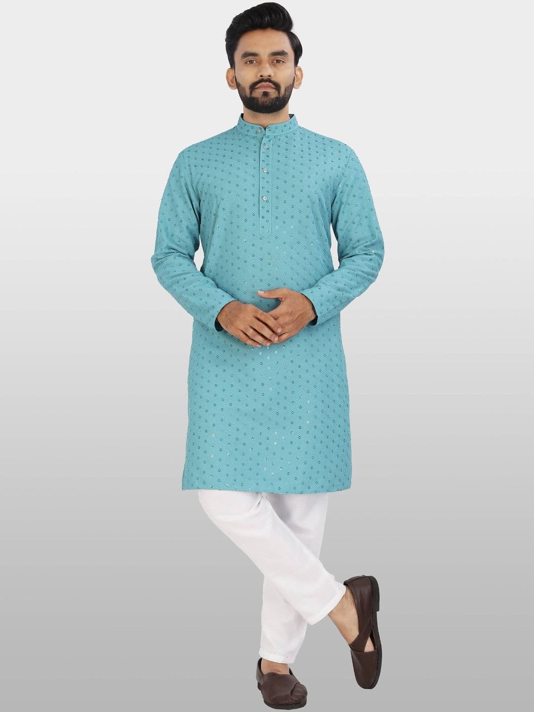 HERE&NOW Men Embellished Handloom Kurta - view 1
