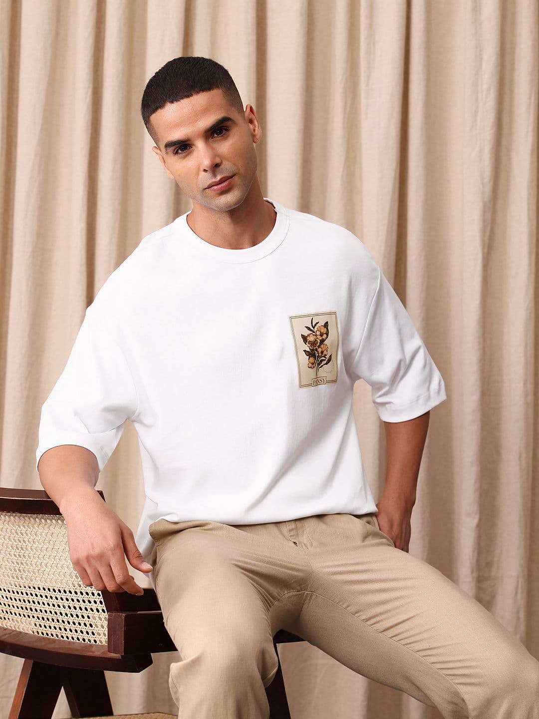 Mr Bowerbird Graphic Printed Drop-Shoulder Sleeves Pure Cotton Oversized T-shirt - view 1