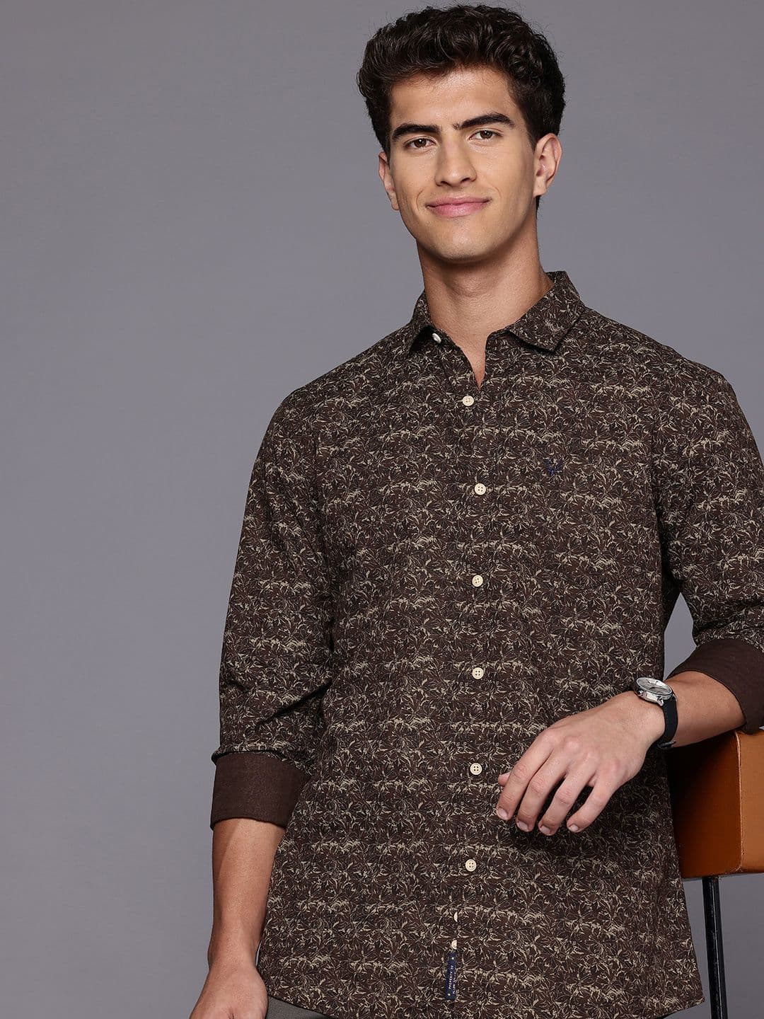 Allen Solly Custom Fit Floral Printed Pure Cotton Casual Shirt - view 1
