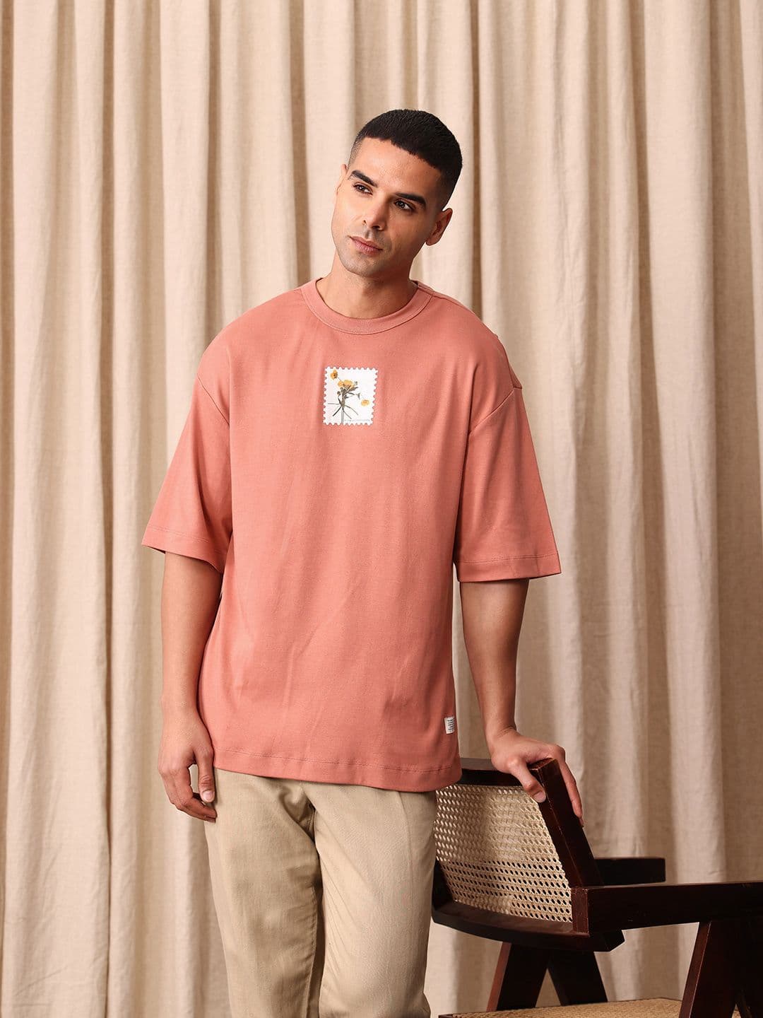 Mr Bowerbird Graphic Printed Drop-Shoulder Sleeves Pure Cotton T-shirt - view 1