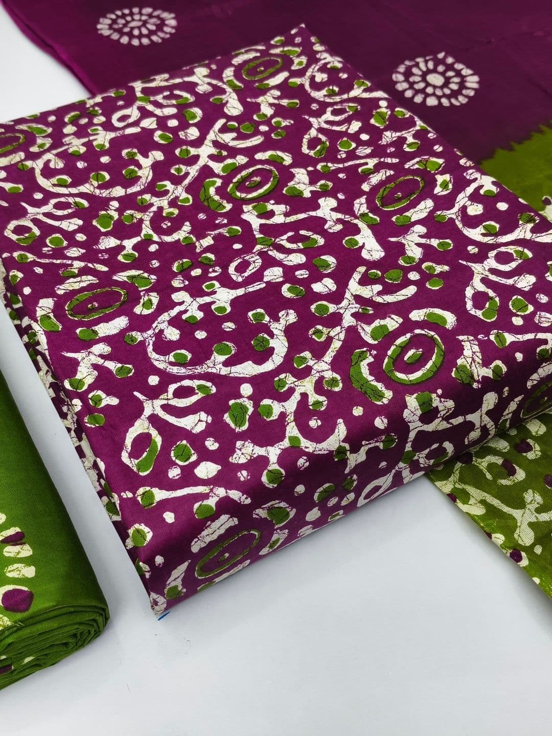 Keshar Printed Pure Cotton Unstitched Dress Material - view 1