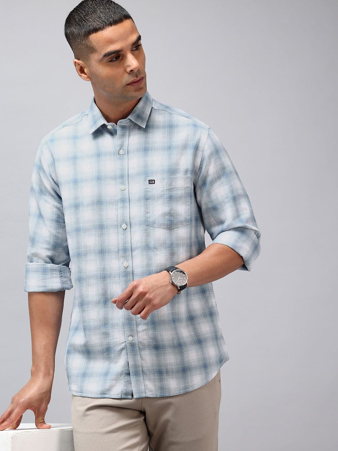 Arrow Sport Manhattan Slim Fit Checked Pure Cotton Casual Shirt - view 1
