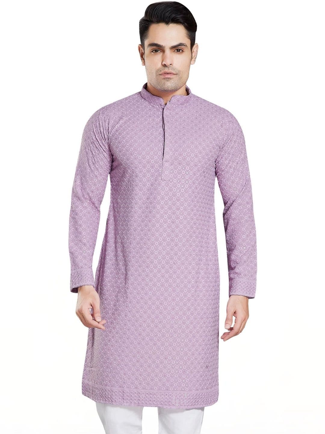 HERE&NOW Men Embroidered Handloom Kurta - view 1
