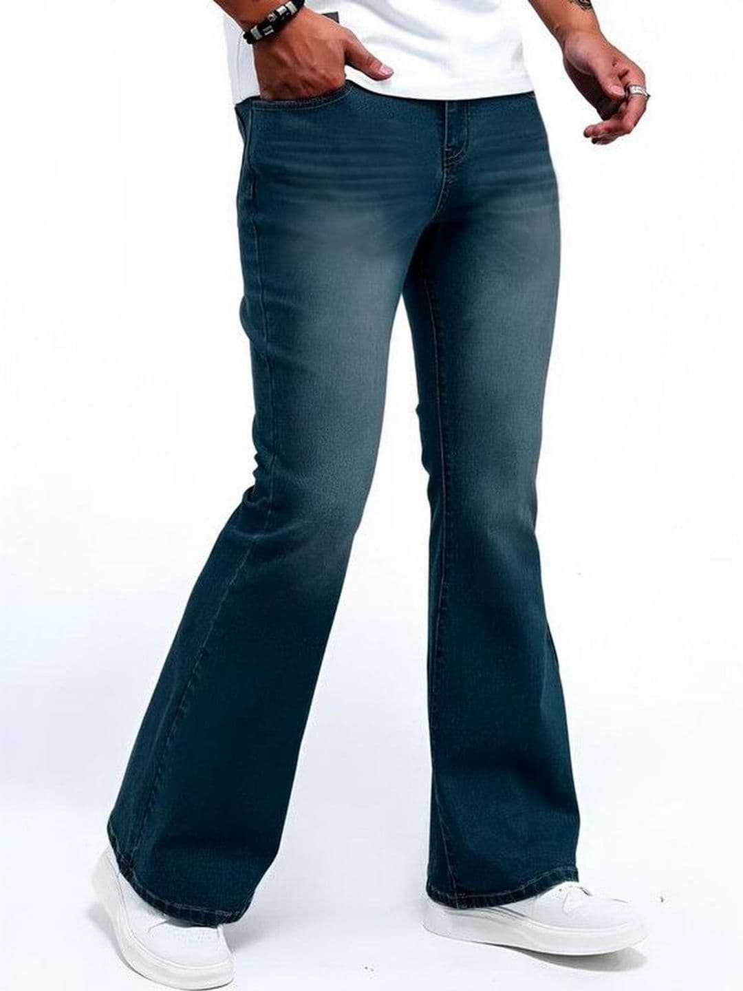 Ben Martin Men Jean Bootcut High-Rise Light Fade Stretchable Jeans