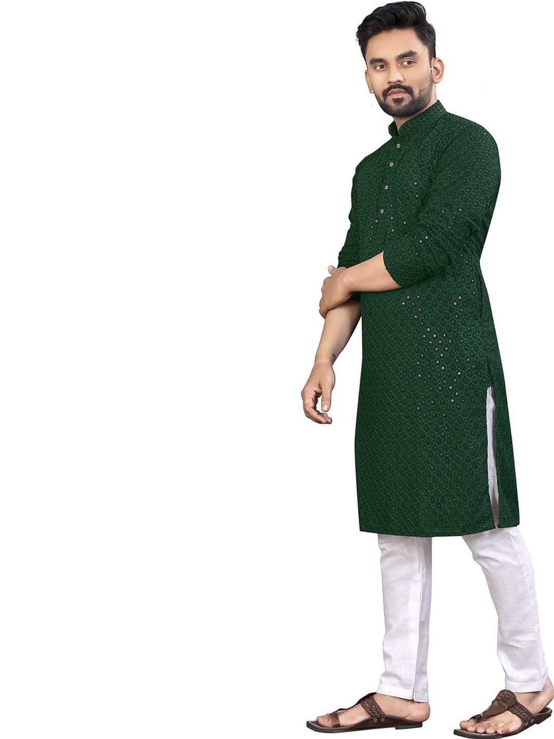 HERE&NOW Men Embellished Handloom Kurta - view 1