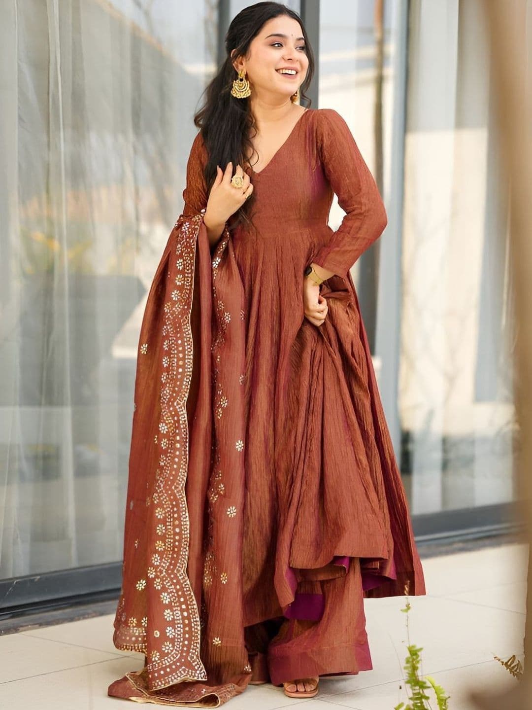 Anushansa Women Regular Kurta with Palazzos & With Dupatta - view 1