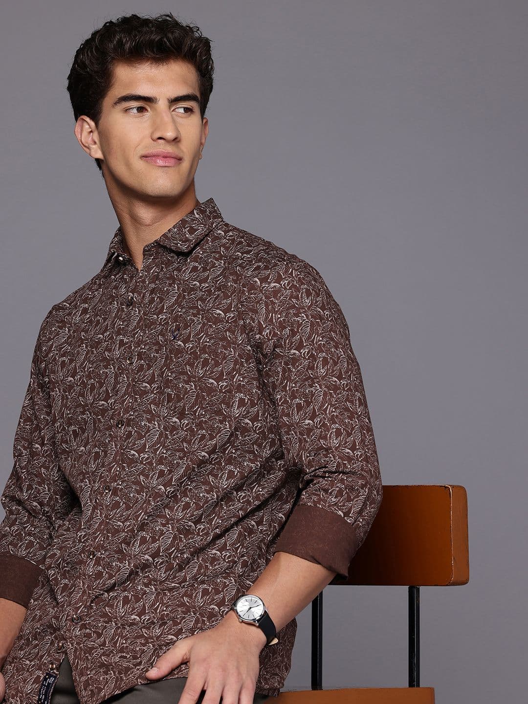 Allen Solly Custom Fit Floral Printed Pure Cotton Casual Shirt - view 1