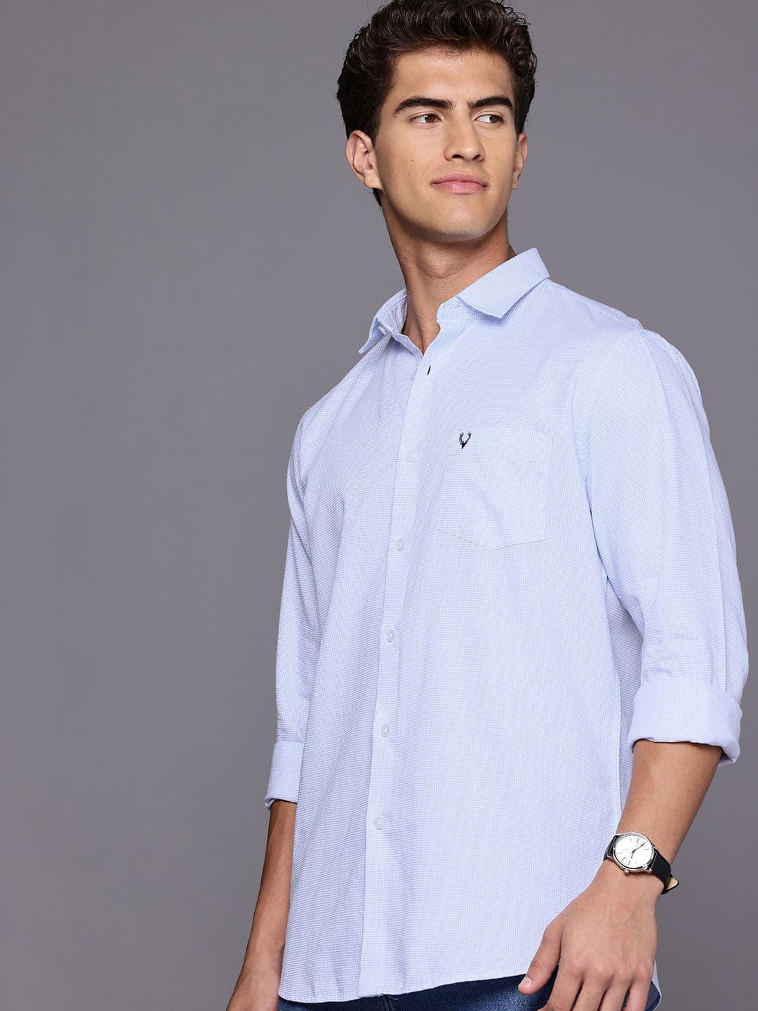 Allen Solly Classic Fit Checked Pure Cotton Casual Shirt - view 1