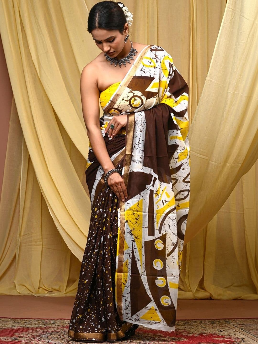 HERE&NOW Pure Cotton Maheshwari Saree - view 1