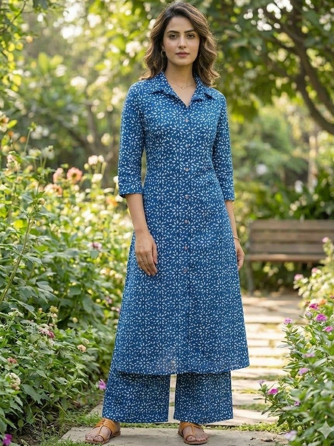 Bunkari Women Ethnic Motifs Printed Regular Kurta with Palazzos - view 1