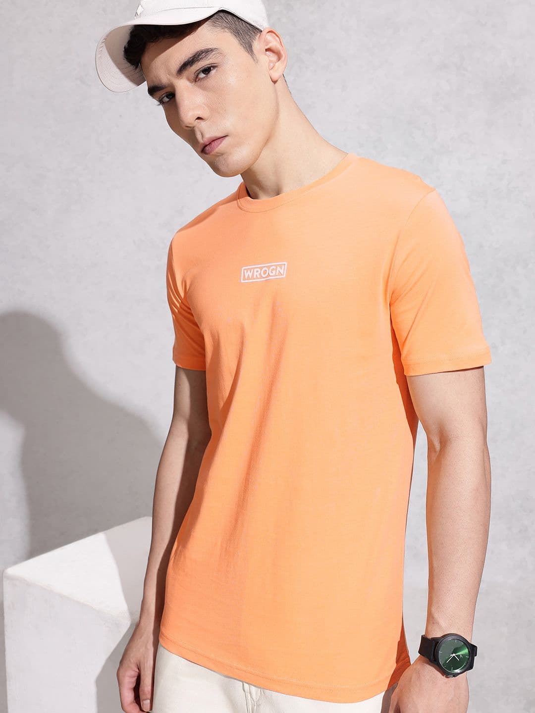 WROGN Slim Fit Typography Printed Pure Cotton T-shirt - view 1