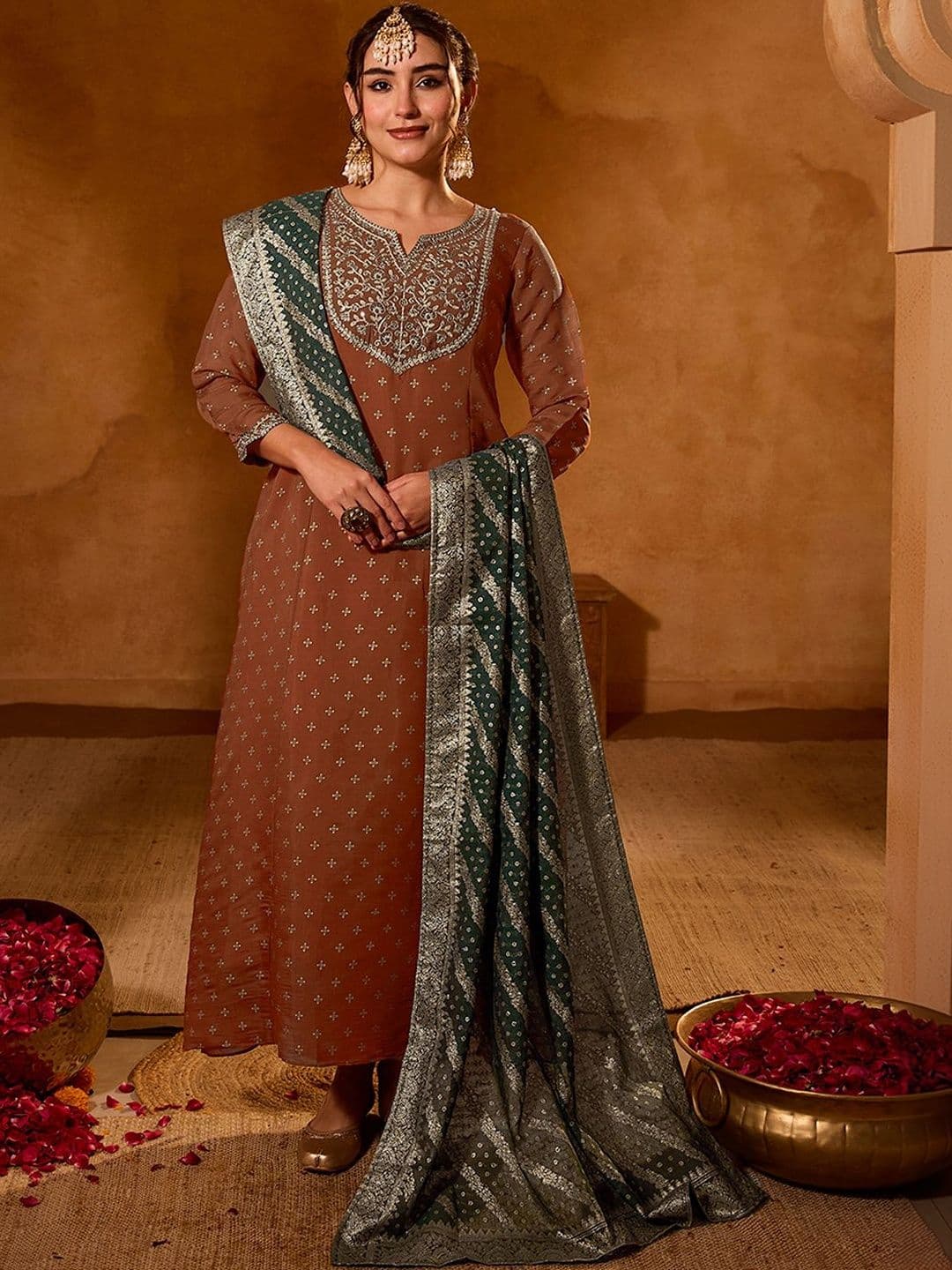 KALINI Women Regular Kurta with Trousers & With Dupatta - view 1